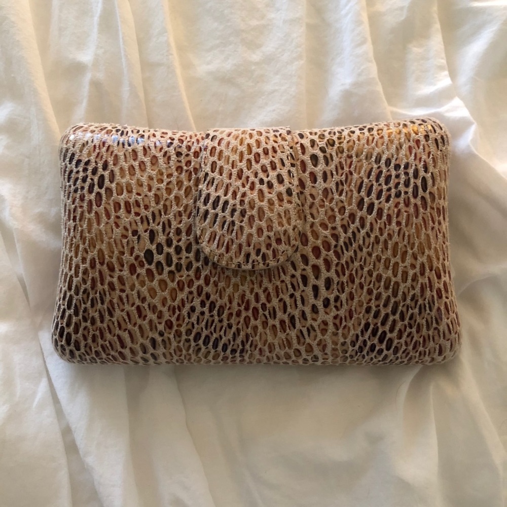 Reptile clutch w chain hand bag - Picture 1 of 5
